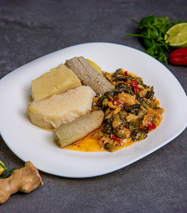 Callaloo and Saltfish with Yam Ready Meal