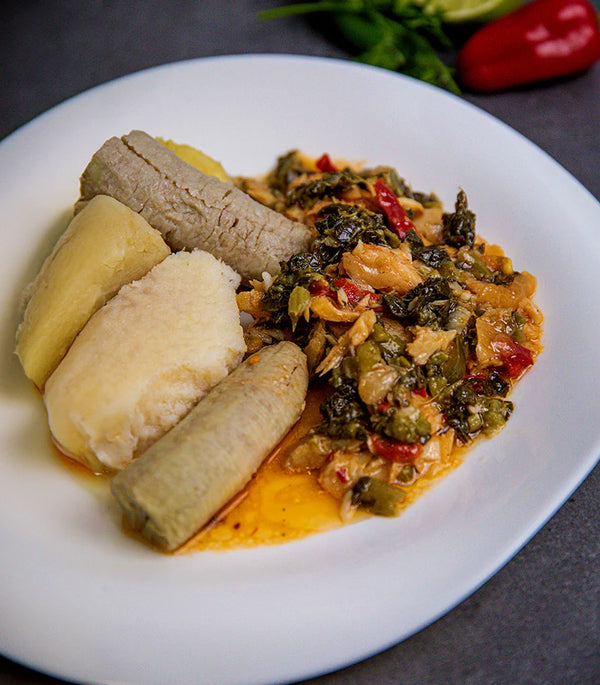 Callaloo and Saltfish with Yam Ready Meal