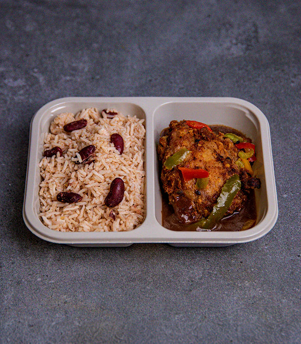 Spicy Fried Chicken with Rice and Peas Ready Meals