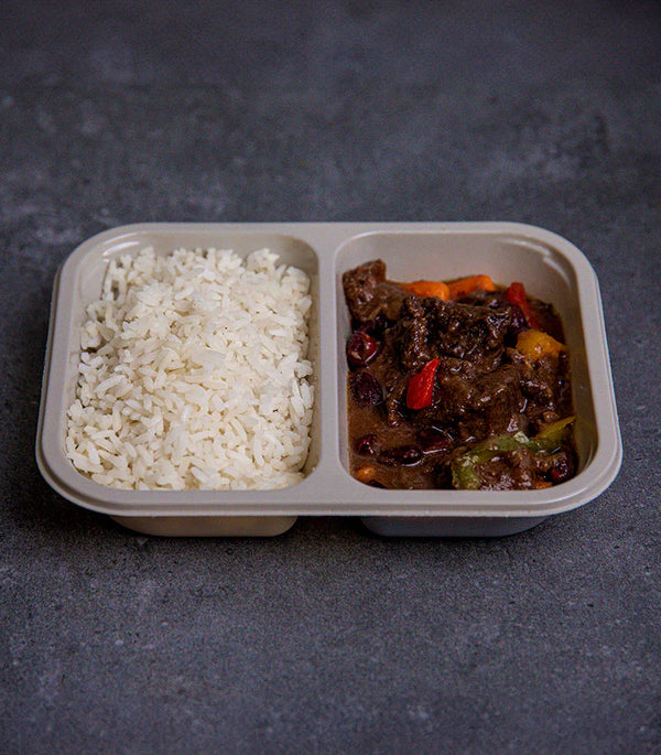 Stew Peas with Beef and Rice