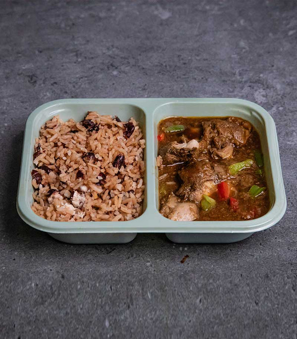 Brown Stew Chicken with Rice and Peas Ready Meal